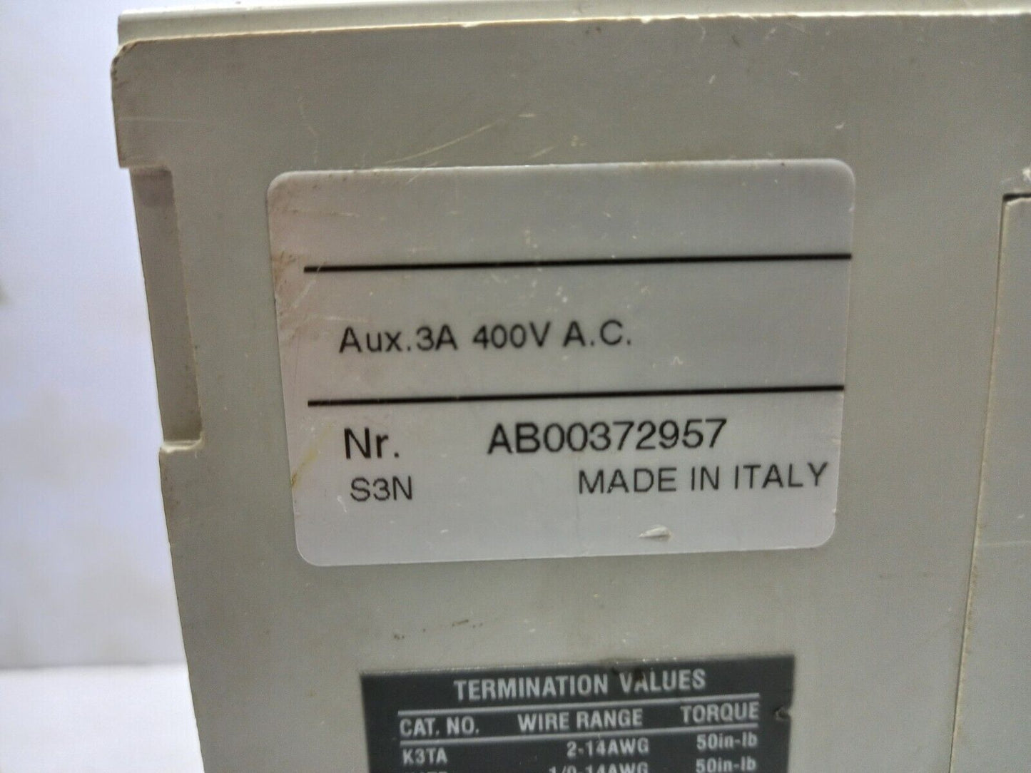 ABB S3H Circuit Breaker 50A 3P 600VAC 600VDC