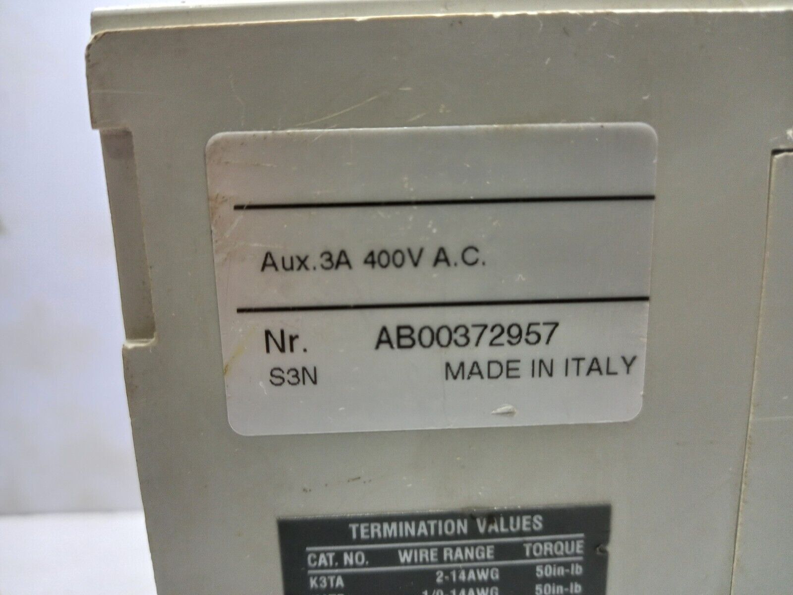 ABB S3H Circuit Breaker 50A 3P 600VAC 600VDC