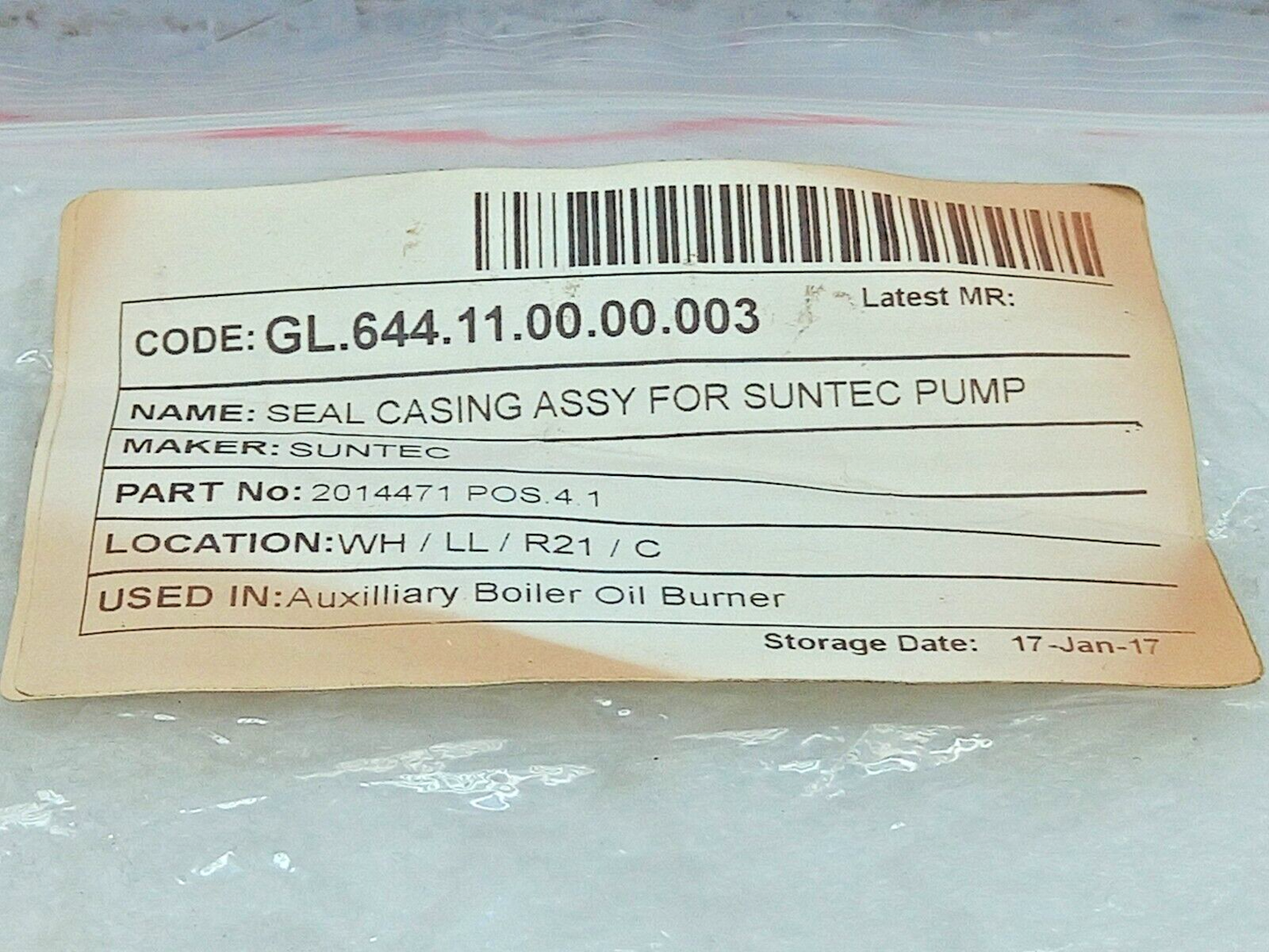 Suntec 2014471 Seal Casing Assembly For Suntec Pump Pos 4.1