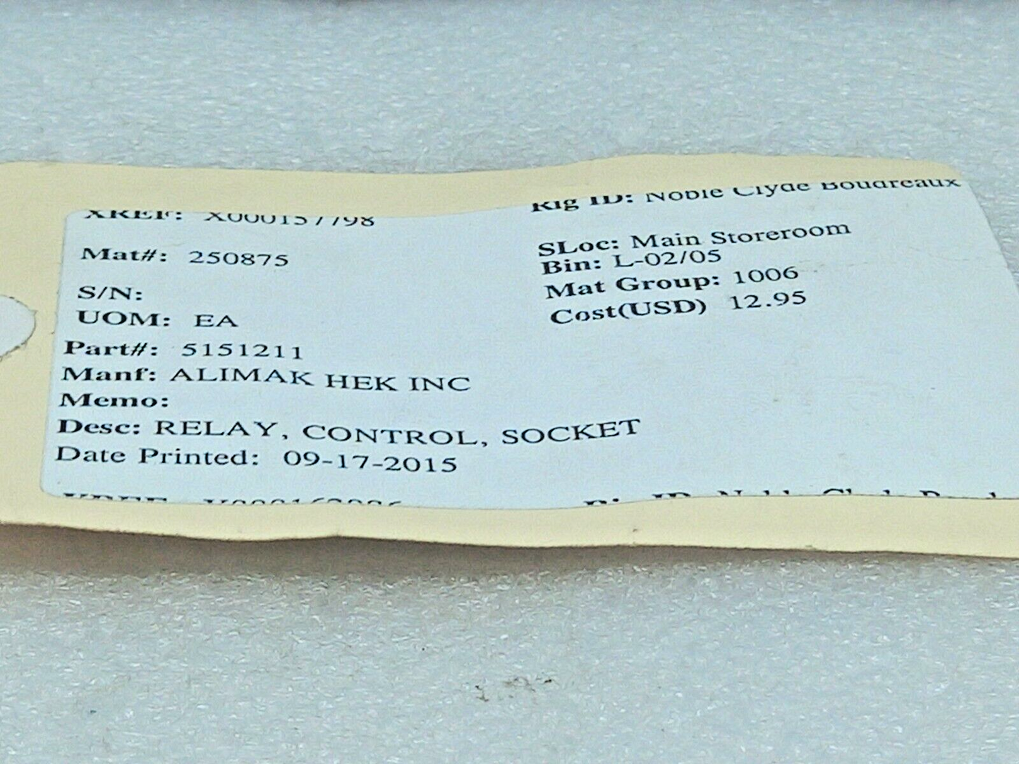 Tyco 27E121 Control Relay Socket P&B Alimak 5151211 2PCs In Lot