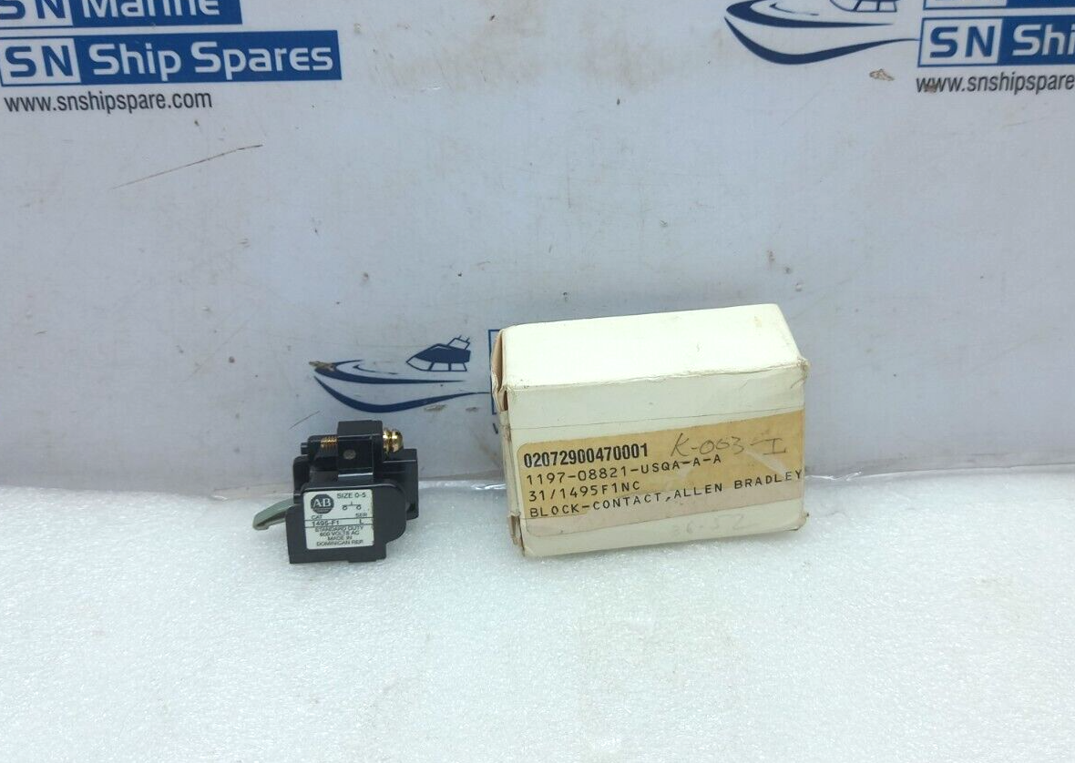 Allen Bradley 1495-F1 Auxiliary Contact Block SER L 600V AC Size: 0-5