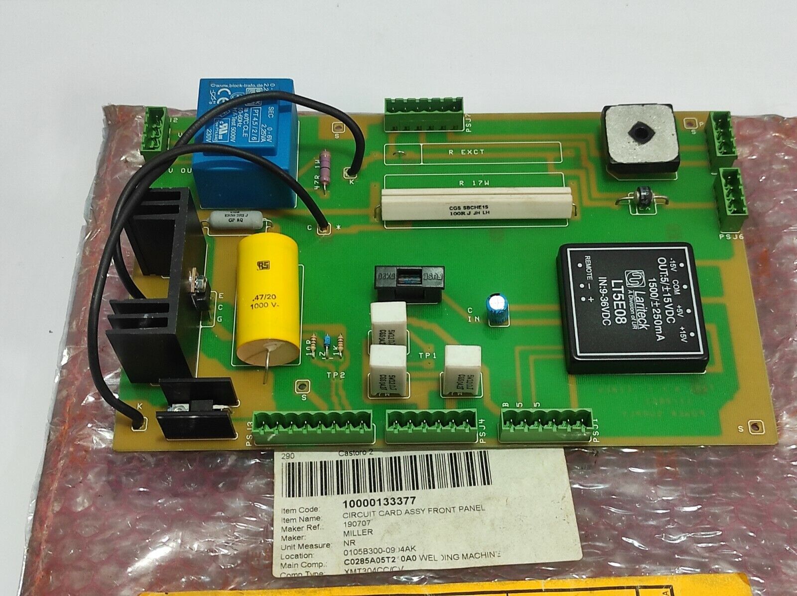 Miller 190707 Circuit Card Assembly Front Panel Tesi SRL Power Supply