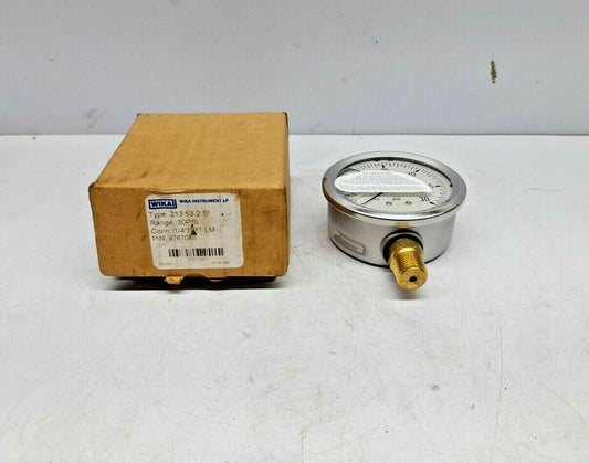 Wika 213.53 2.5” Pressure Gauge 9767043 0-30 PSI Conn ¼” NPT LM