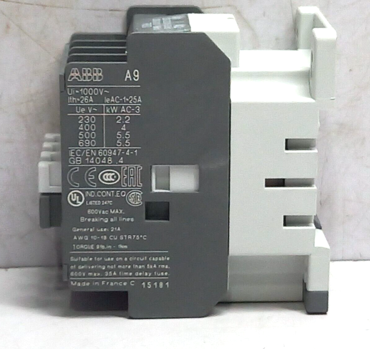 ABB A9-40-00 Contactor 220-230V 50Hz 230-240V 60Hz