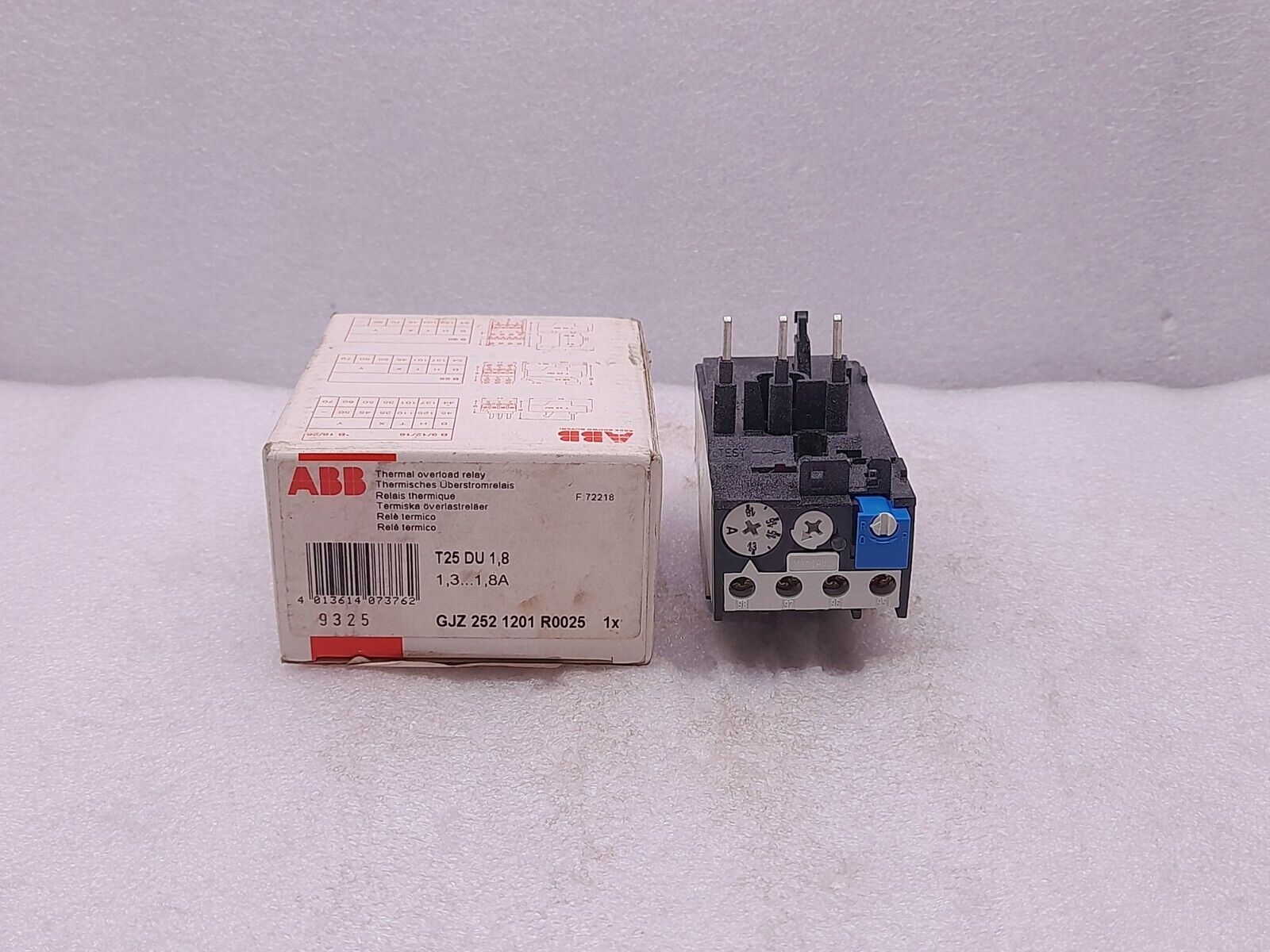 ABB T25DU Thermal Overload Relay 1.3-1.8A