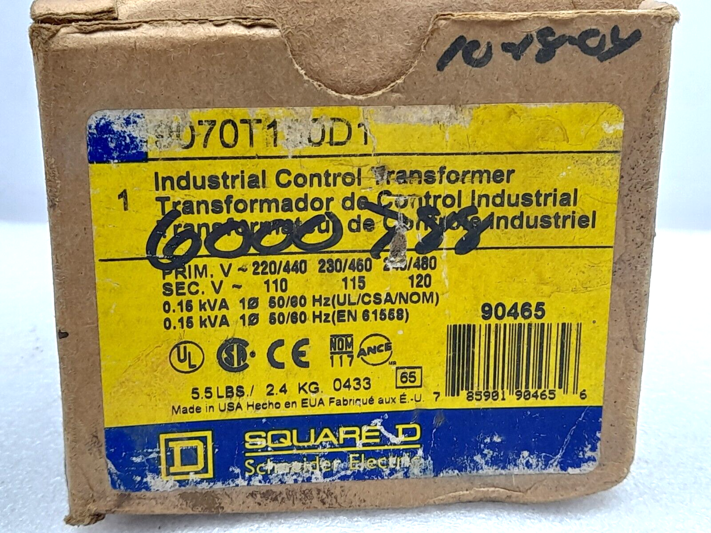 Sqaure D 9070T150D1 Industrial Control Transformer