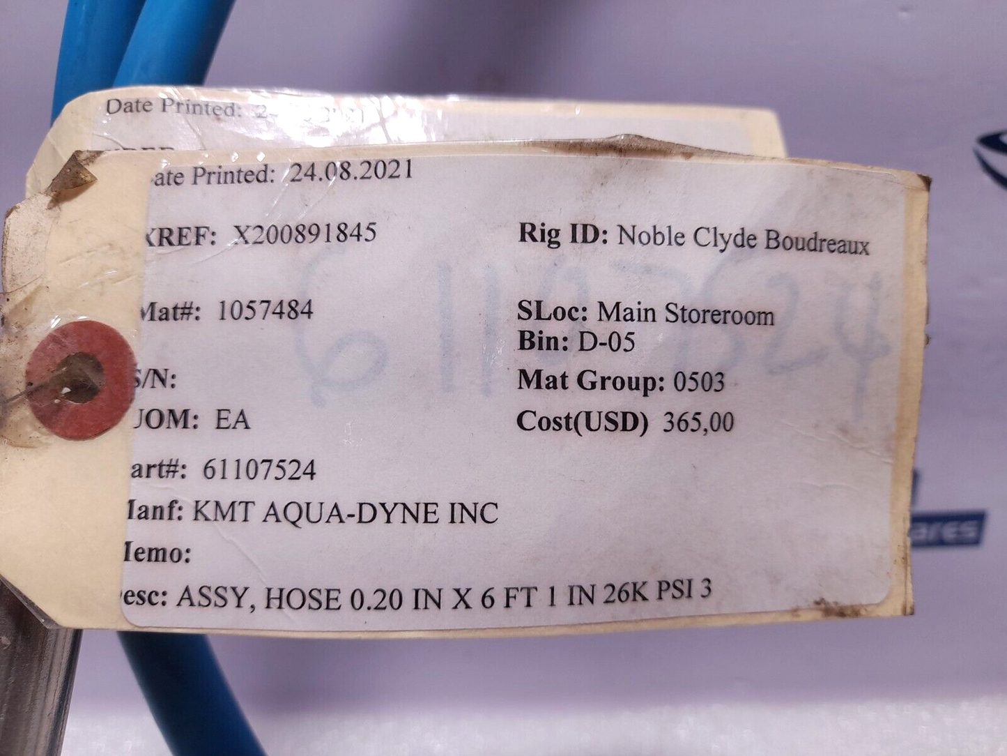 Spir Star 5/4 High Pressure Hose KMT Aqua-Dyne 61107524 0.20In x 6Ft 26k PSI