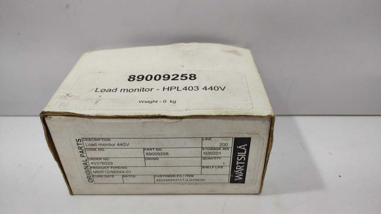 Unipower HPL403 Load Monitor 440V Wartsila 89009258 MBR12/96877-01