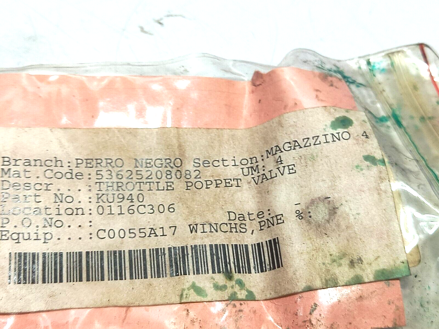 Throttle Poppet Valve KU940