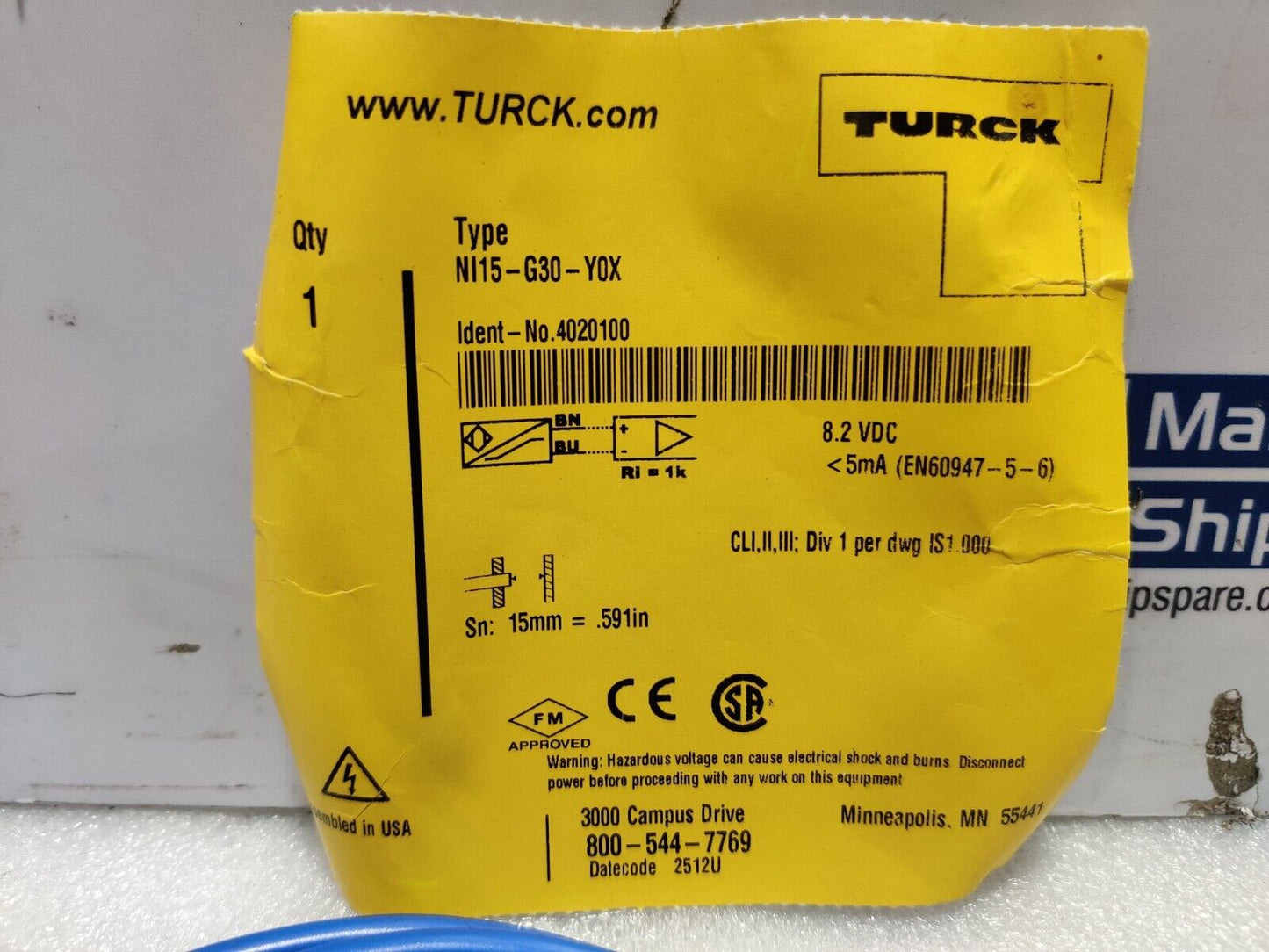 Turck NI15-G30-YOX Proximity Sensor 5-30Vdc 4020100