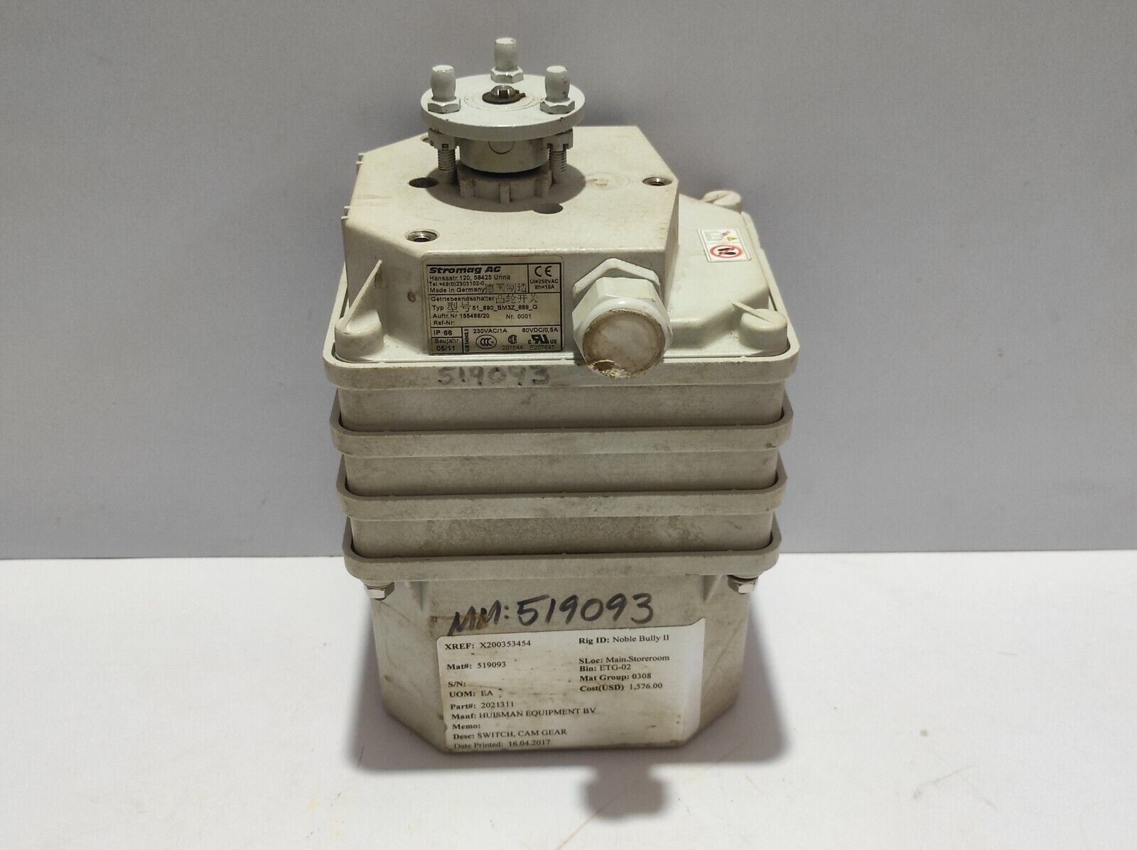 Stromag AG 51_880_BM3Z_699_G Gear Limit Switch 51880BM3Z699G