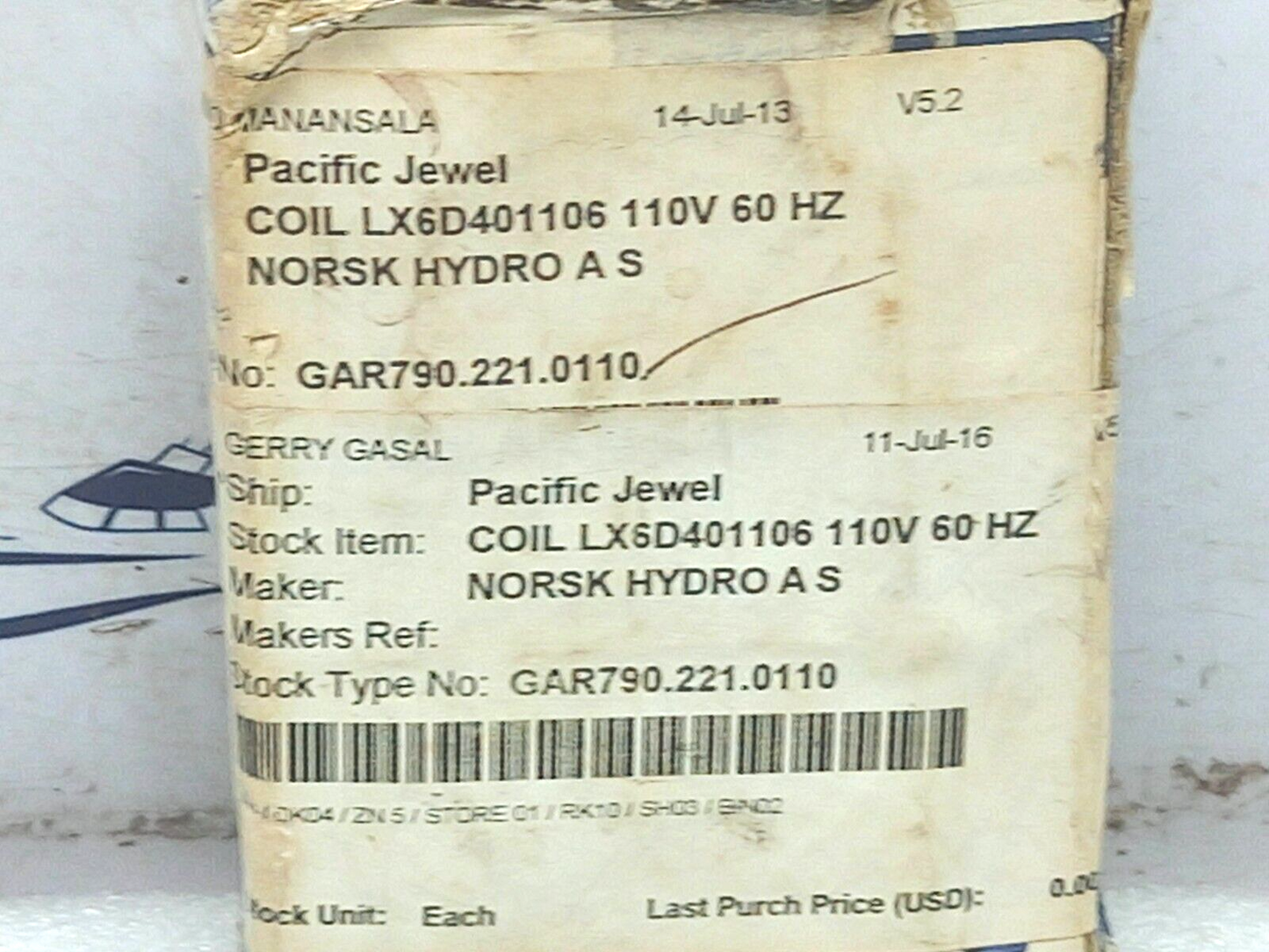 Telemecanique LX6-D401106 110V 50-60 Hz Coil 2Y900454-1106