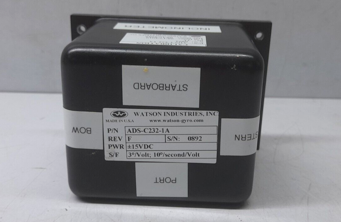 Watson Industries ADS-C232-1A Inclinometer / ADSC2321A / PWR: 15VDC