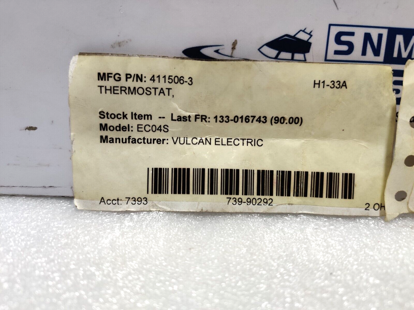 Vulcan Electric 411506-3 Thermostat KX-112-60 500VA PD 120-277VAC