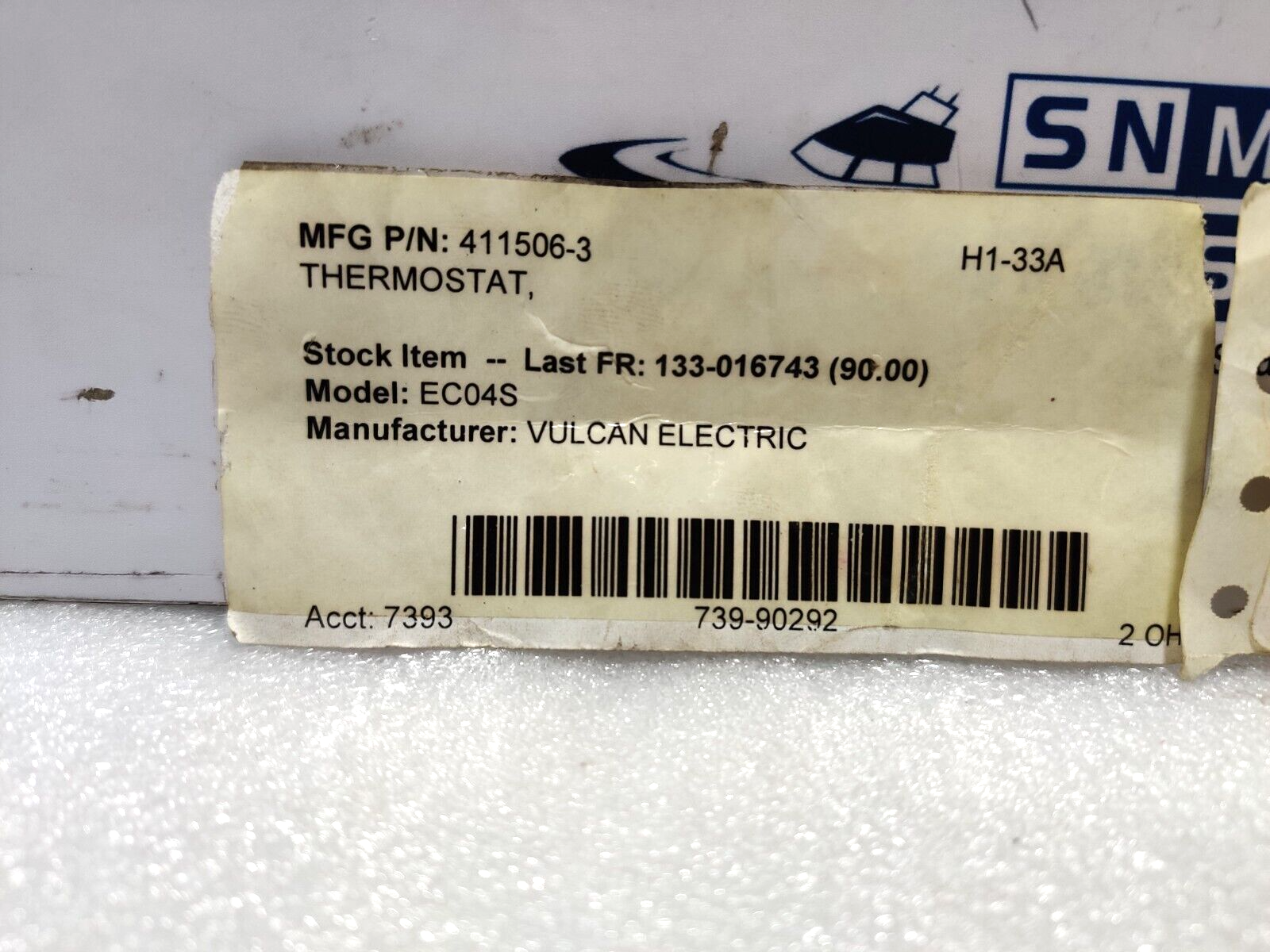 Vulcan Electric 411506-3 Thermostat KX-112-60 500VA PD 120-277VAC