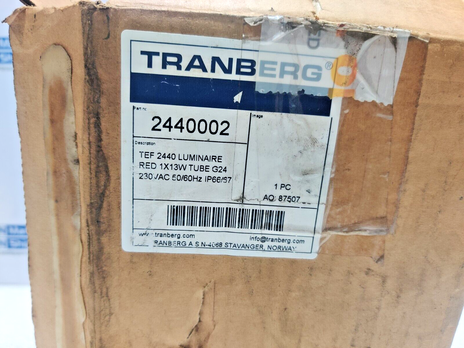 Tranberg 244002 TEF 2240 Luminaire Red 3x13W Tube G24 230VAC 50/60Hz