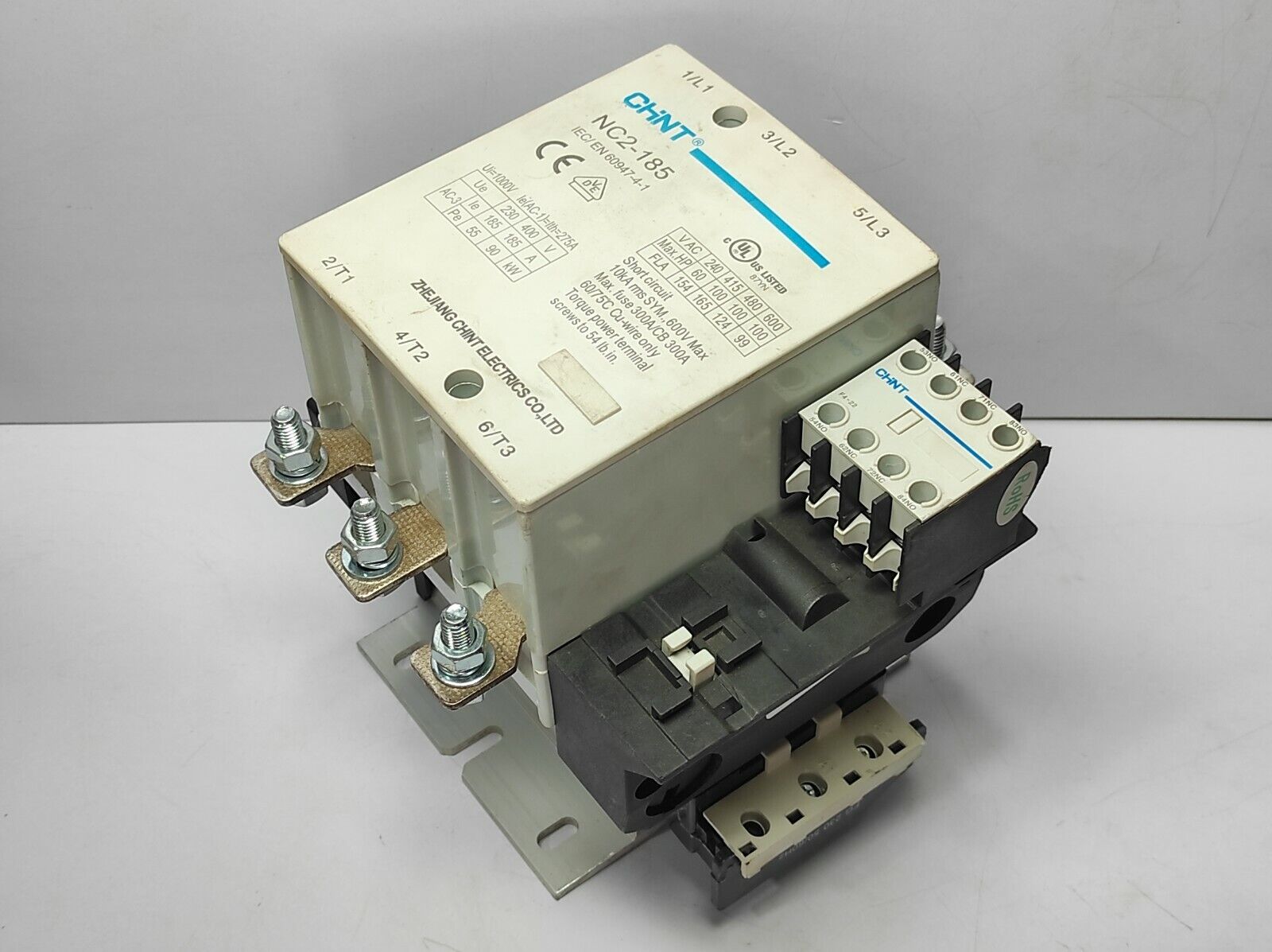 Chint NC2-185 Contactor Ui 1000V Ith 275A Chint FA-22 FG 230 50/60Hz
