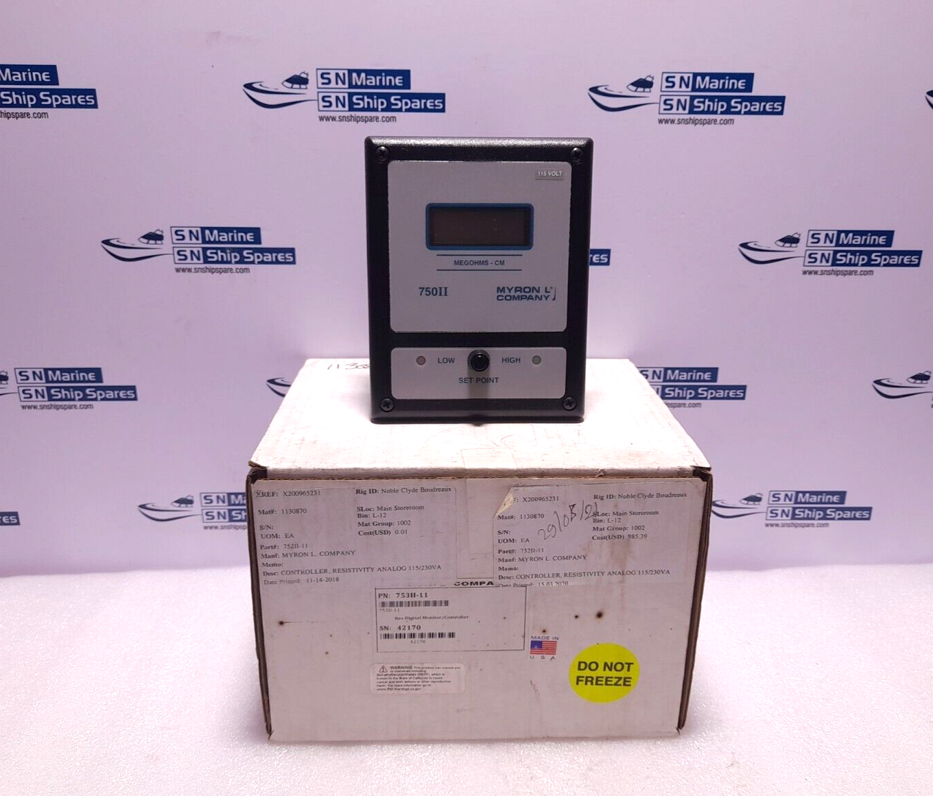 Myron L Company 753II-11 Resistivity Digital Monitor Controller 750II MEGOHMS-CM