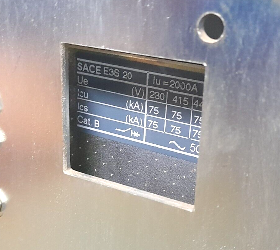 ABB SACE E3S 20 Circuit Breaker SACE PR121/P In 2000A SACE Emax E3 Iu 2000A