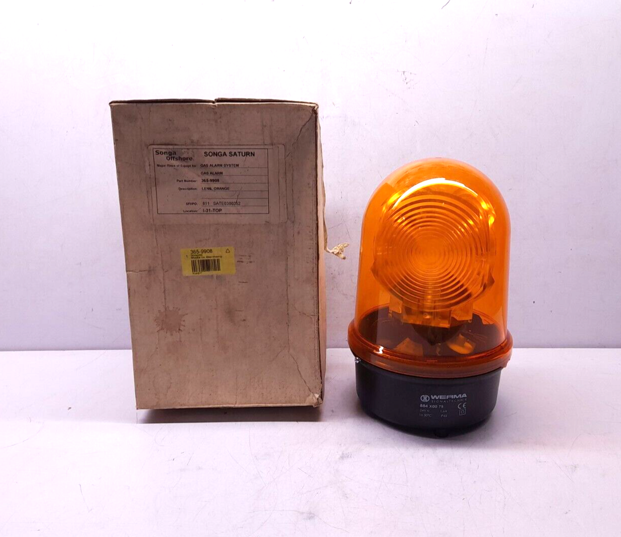 Werma 884 X00 75 Rotating Signal light Amber BM 24V AC/DC 1.6A 884 300 75 RS 365