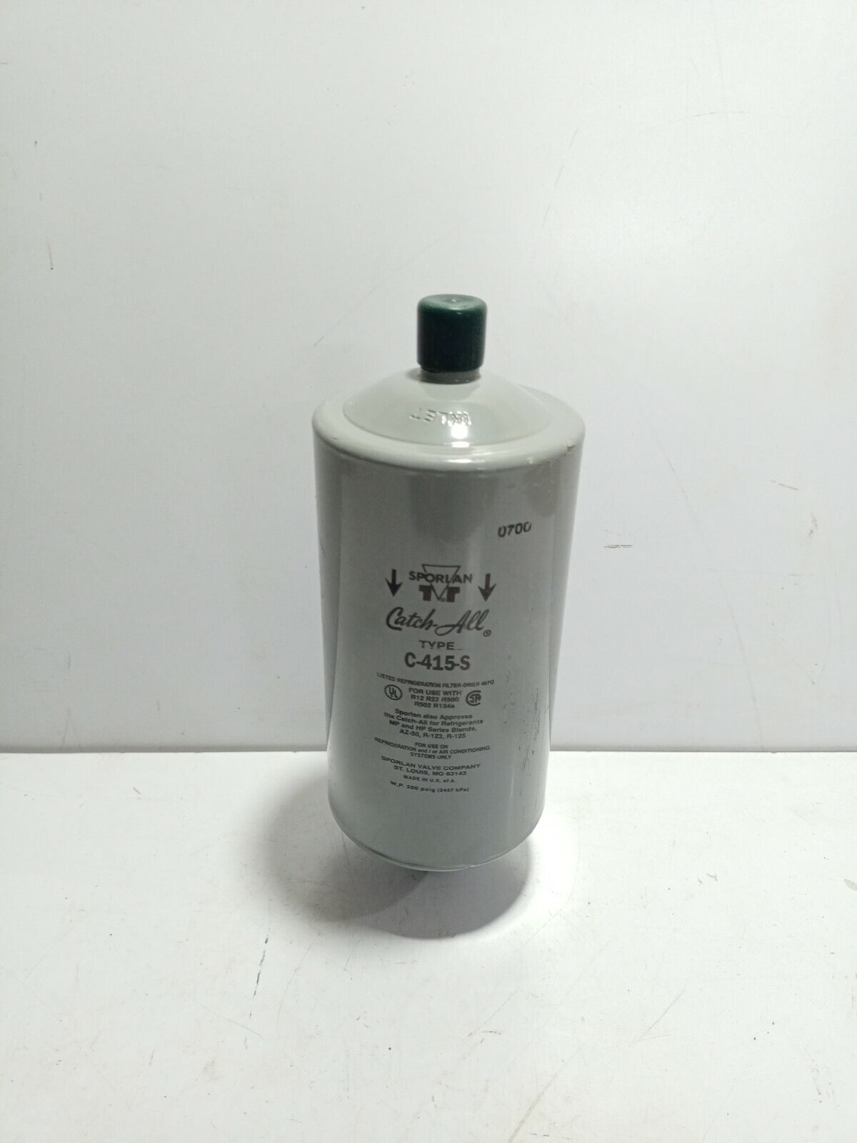 Sporlan Catch All C-415-S Filter Drier C415S W.P. 500 psig 3447 kPa