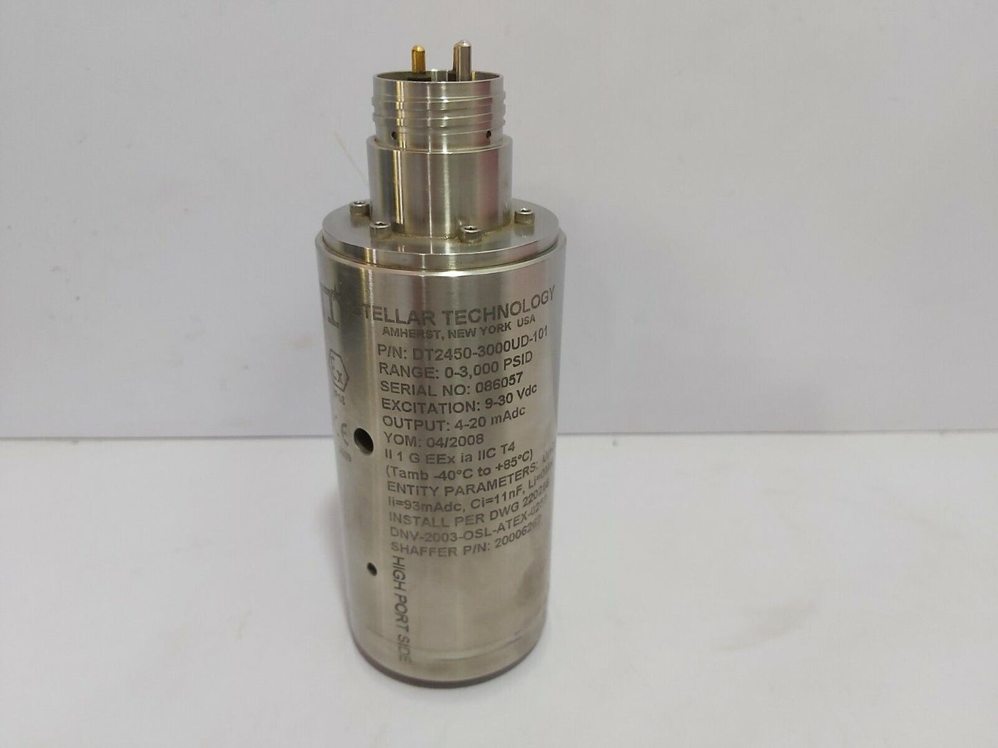 STELLAR DT2450-3000UD-101 PRESSURE TRANSDUCER 0-3000PSID NOV P/N 20006262 