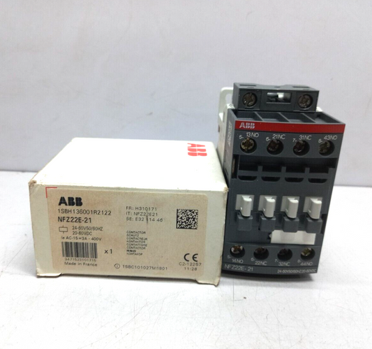 ABB 1SBH136001R2122 Contactor NFZ22E-21 RS 7116281 24-60V 5060Hz 20-60VDC