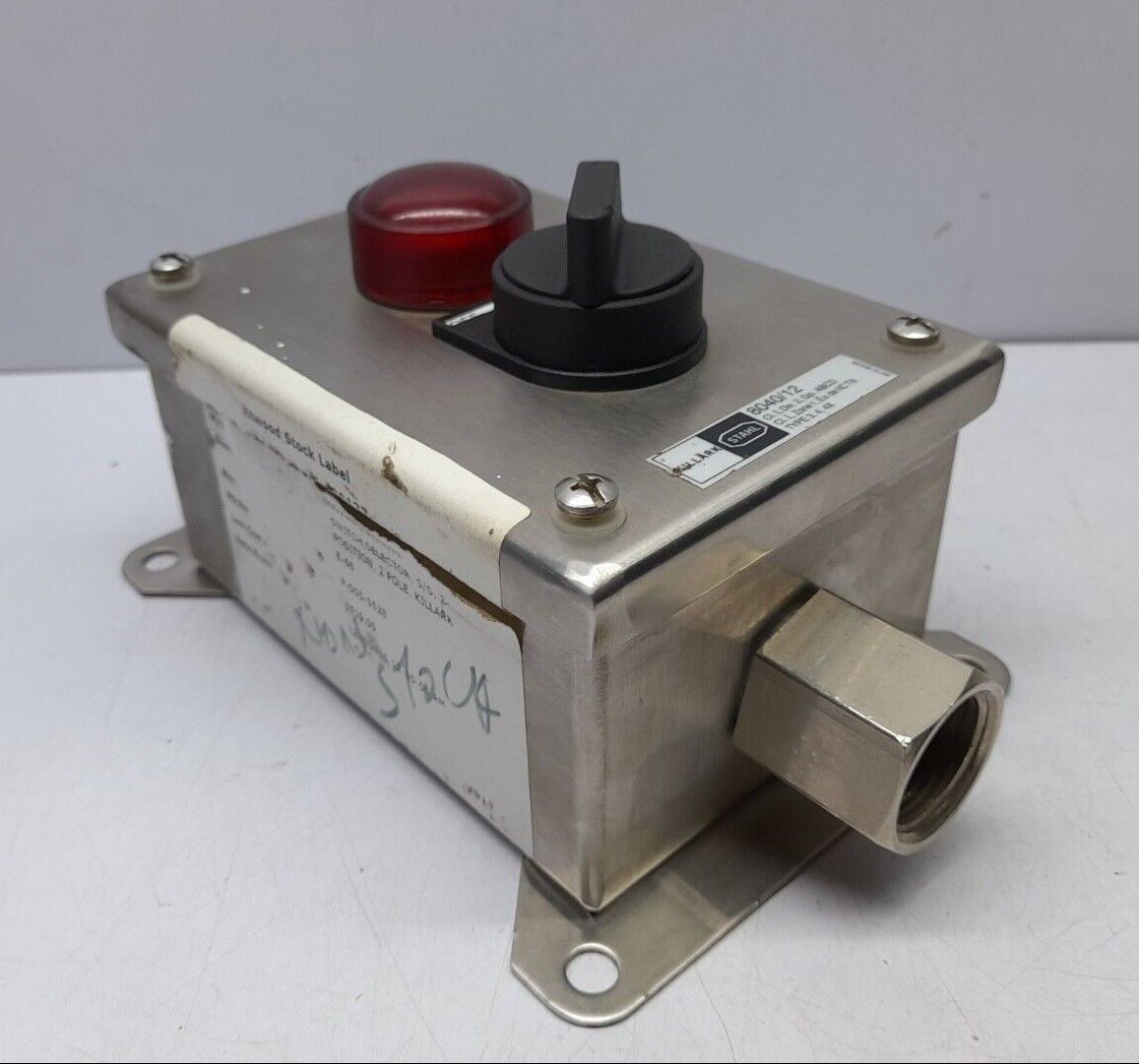Killark Stahl 8040 8040/12 Control Device On Off Selector Switch Box With Pilot 