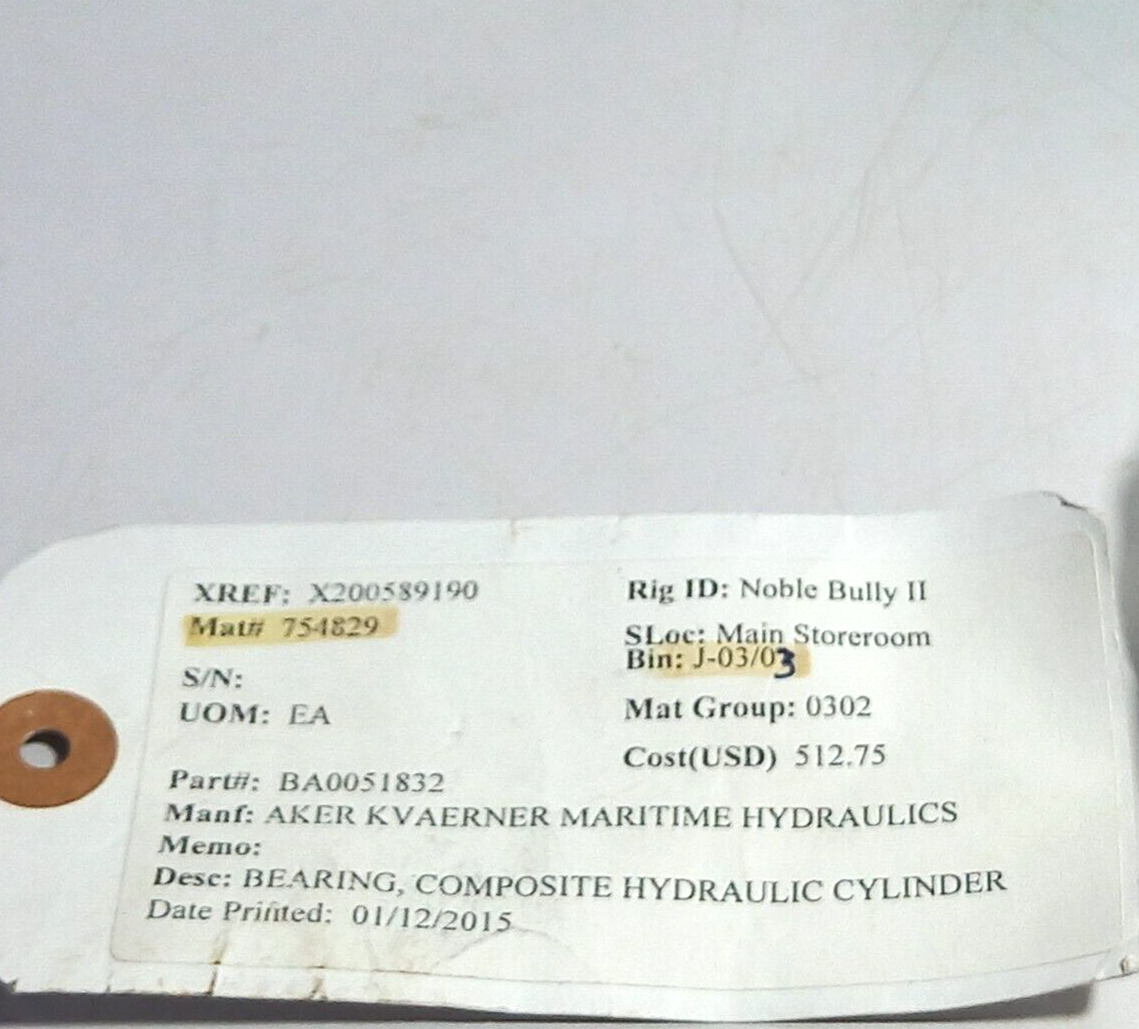 Aker Solutions 10 BA0051832 Composite Bearing for Hydraulic Cylinder - 2PC/Lot