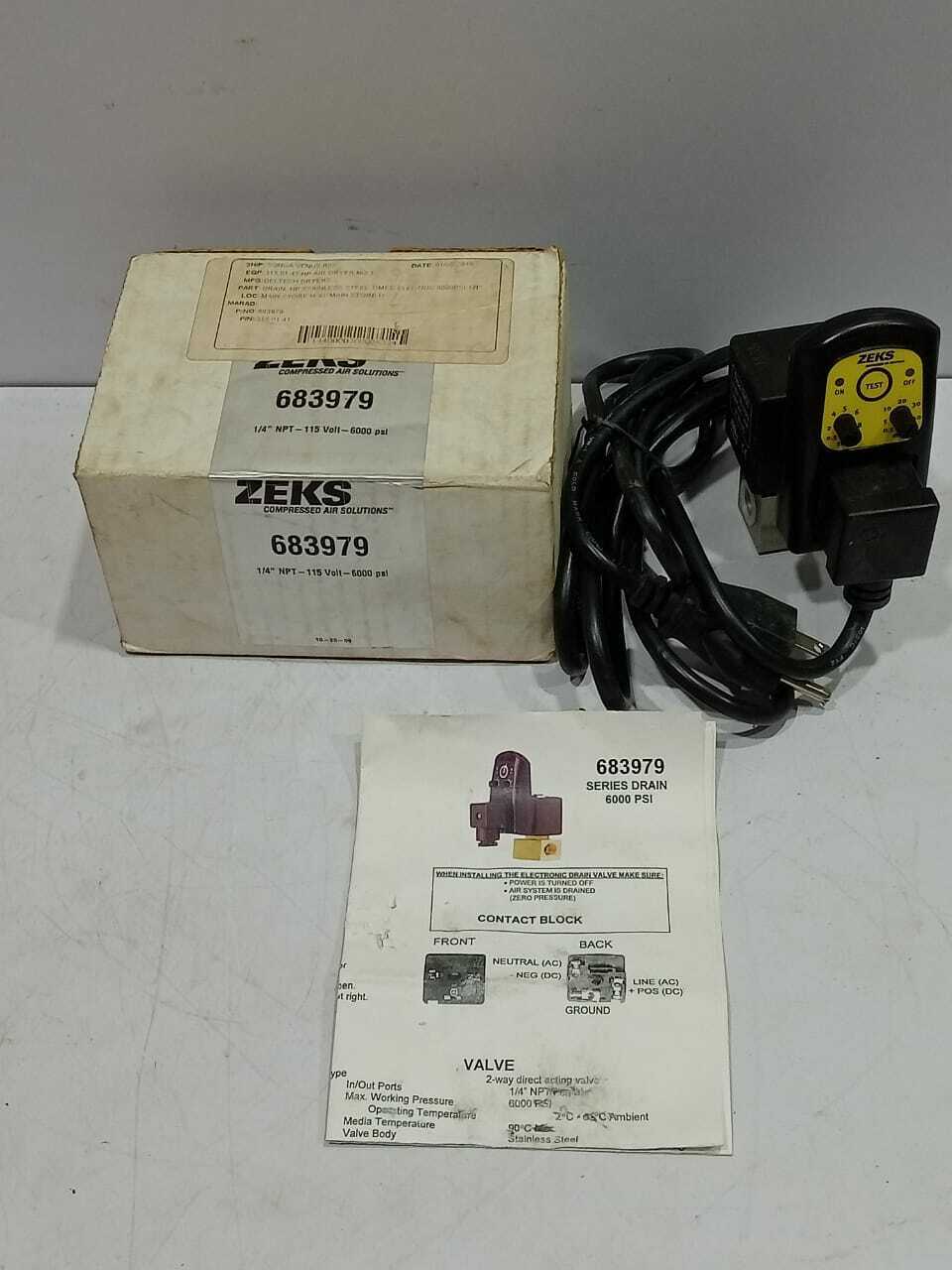 Zeks 683979 Drain Deltech Dryers 683979 Drain HP Stainless Steel Timed Electric