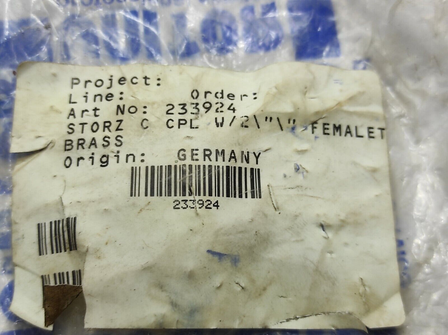 Unitor AWG 233924 Storz C CPL W/1-1/2” Femalet Brass PVR 20/93