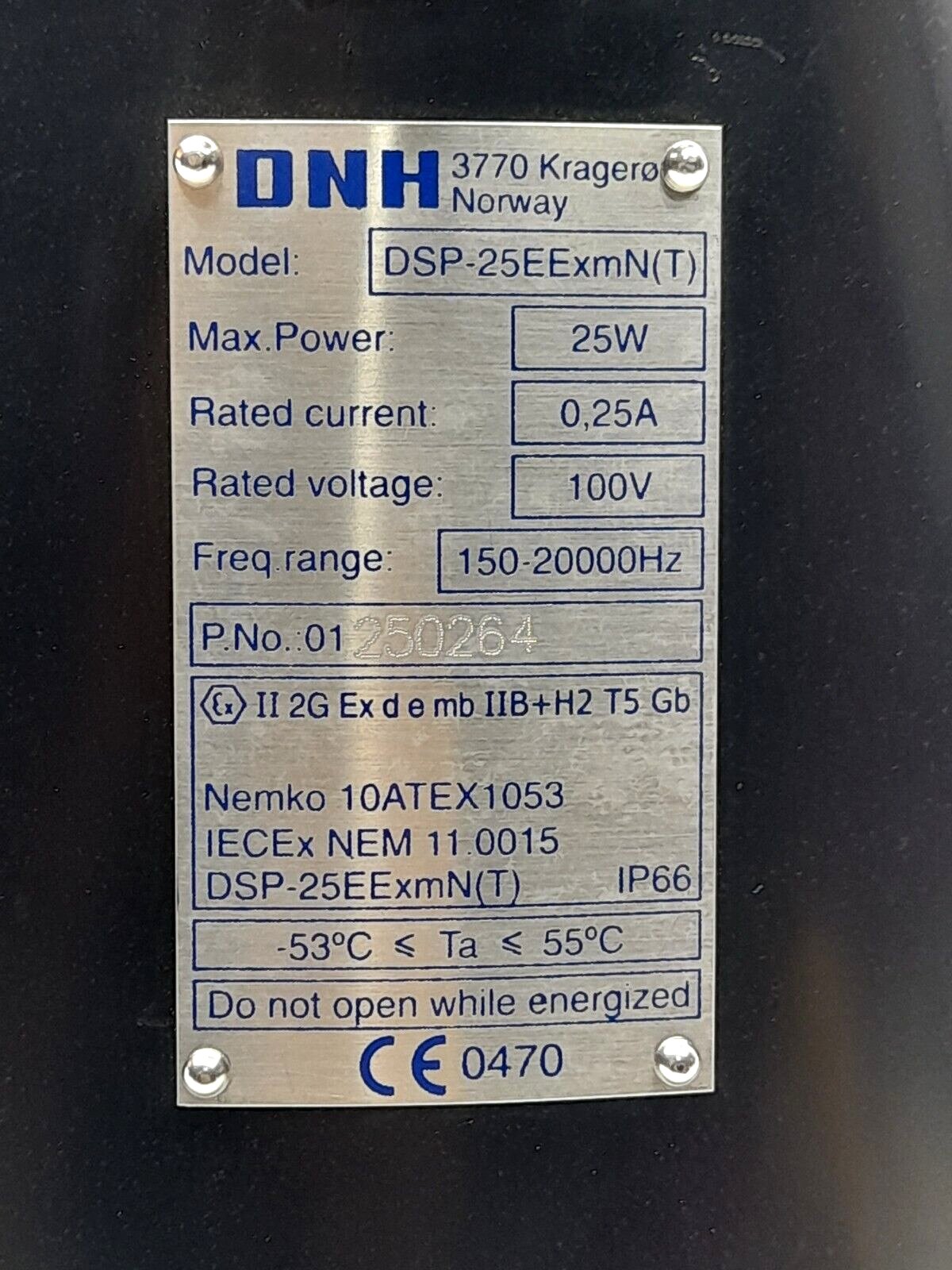 DNH DSP-25EExmN(T) Horn Speaker 25W 0.25A 100V 150-20000Hz DSP-25EExmNT