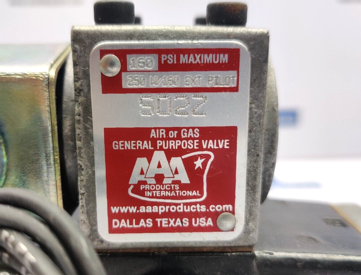 AAA International S02Z General Purpose Valve 160Psi 250W/160 Ext Pilot AAAS02Z