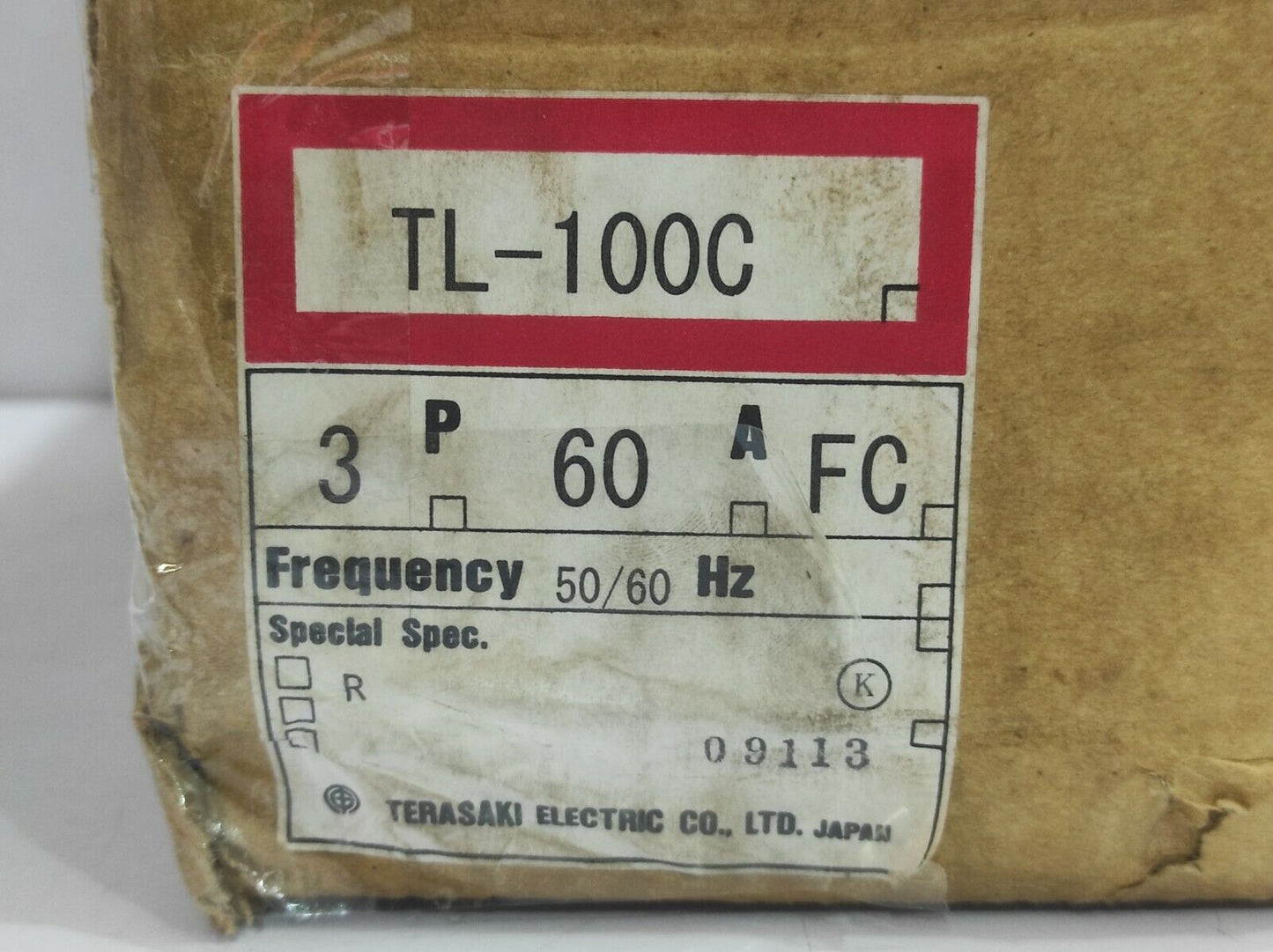 Terasaki TL-100C TemBreak Circuit Breaker 3P 60A FC 50/60Hz / TL100C60A