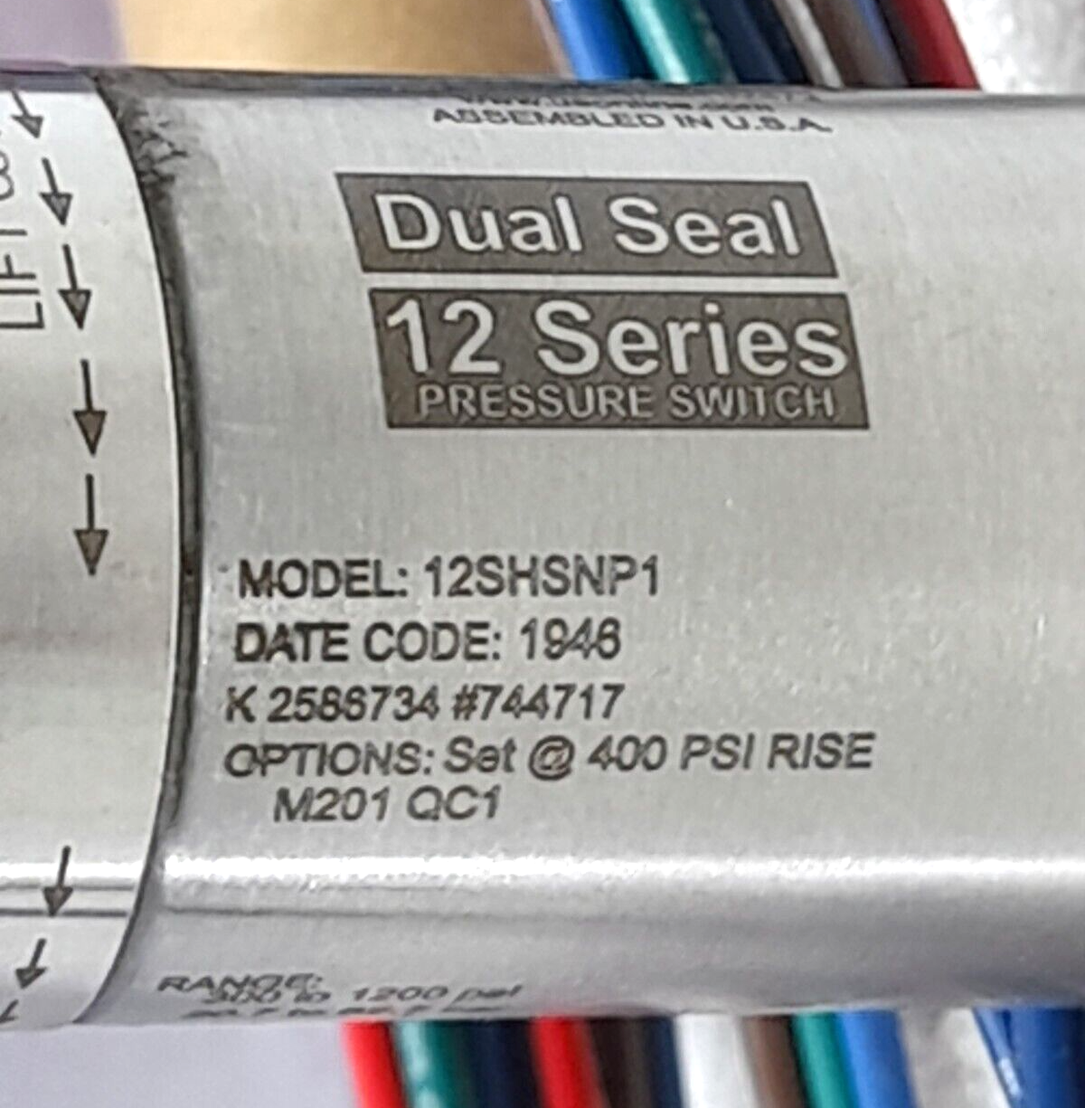 United Electric 12SHSNP1 M201 QC1 Pressure Switch Dual Seal 12 Series 12SHSNP1