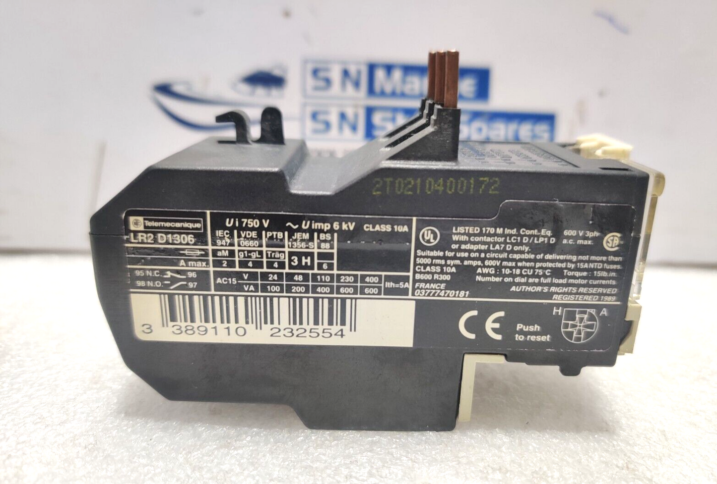 Telemecanique LR2 D1306 Thermal Overload Relay 600V a.c max
