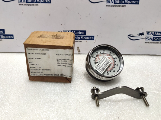 Wika 233.54 2.5” Liquid Filled Pressure Gauge 160Psi ¼” NPT CBM NOV 217021