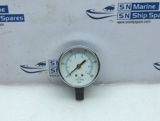 0-100 PSI/0-7 Bar Pressure Gauge Meter