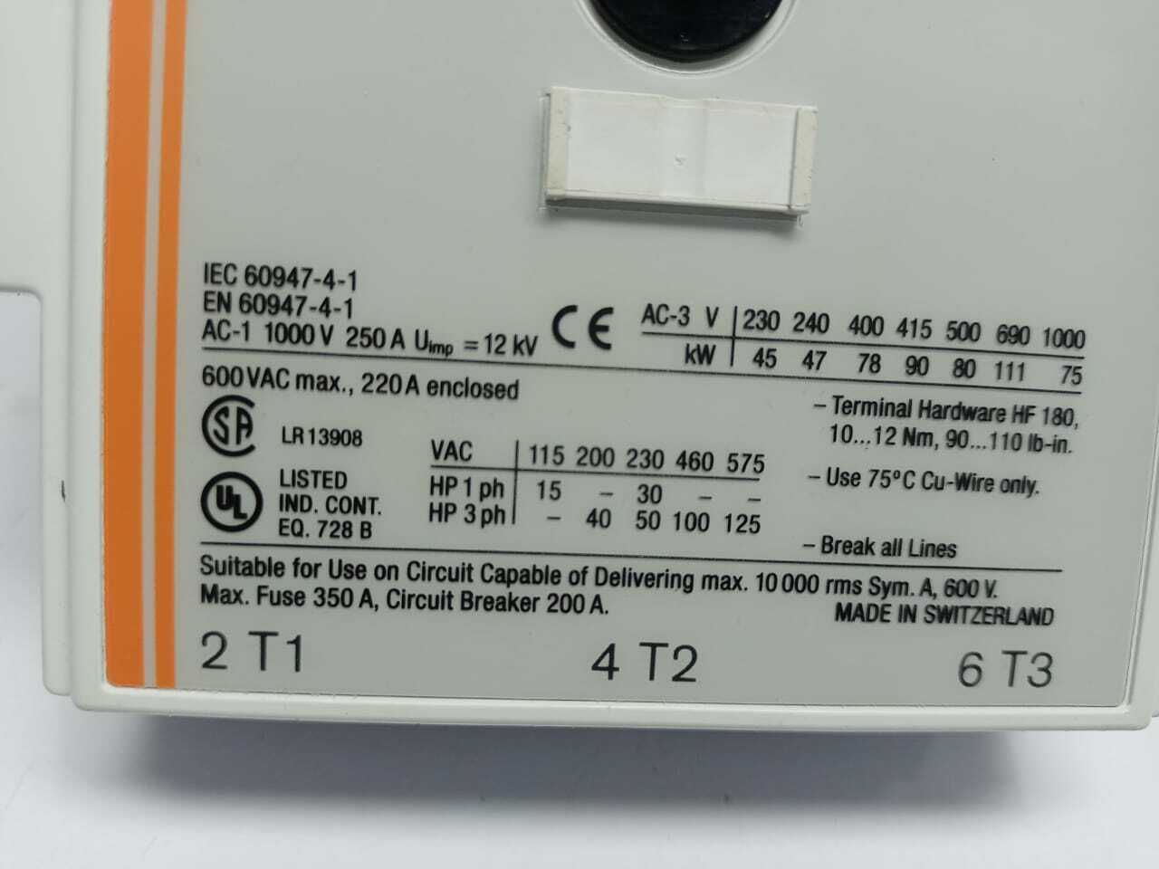 Sprecher Schuh CA6-A140 Arc Chute F/CA6-140S-11-480 Contactor