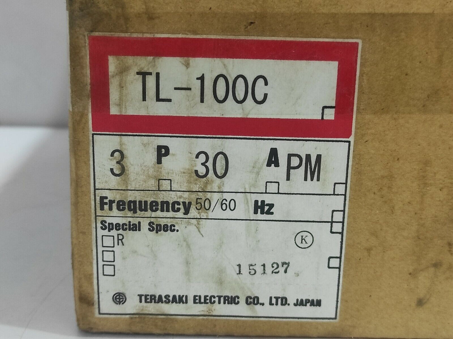 Terasaki TL-100C TemBreak Circuit Breaker 3P 30A PM 50_60Hz / TL100C30A
