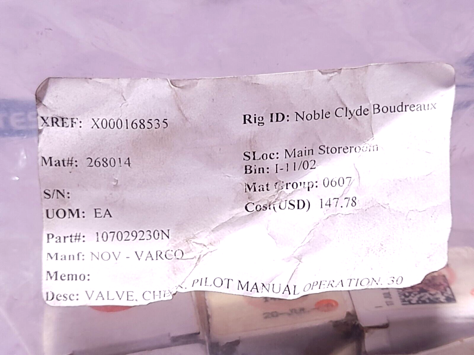 Sun Hydraulics CVEV-XCN Cartridge Pilot Check Valve