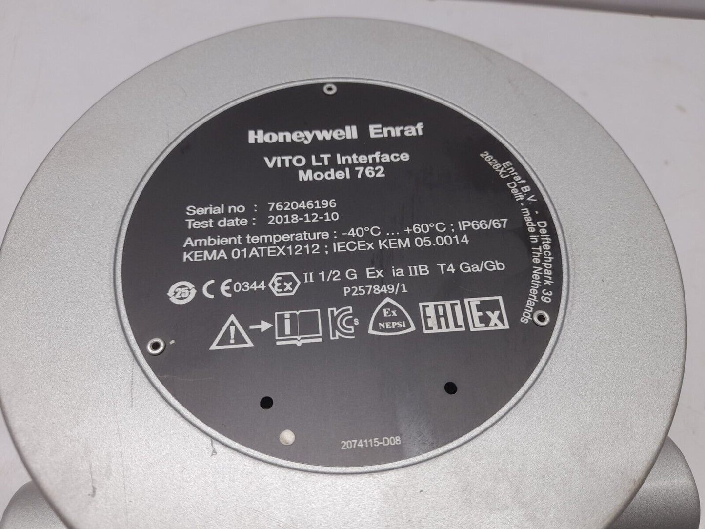 Honeywell Enraf VITO LT Interface 762 UP**762*AGA/Z