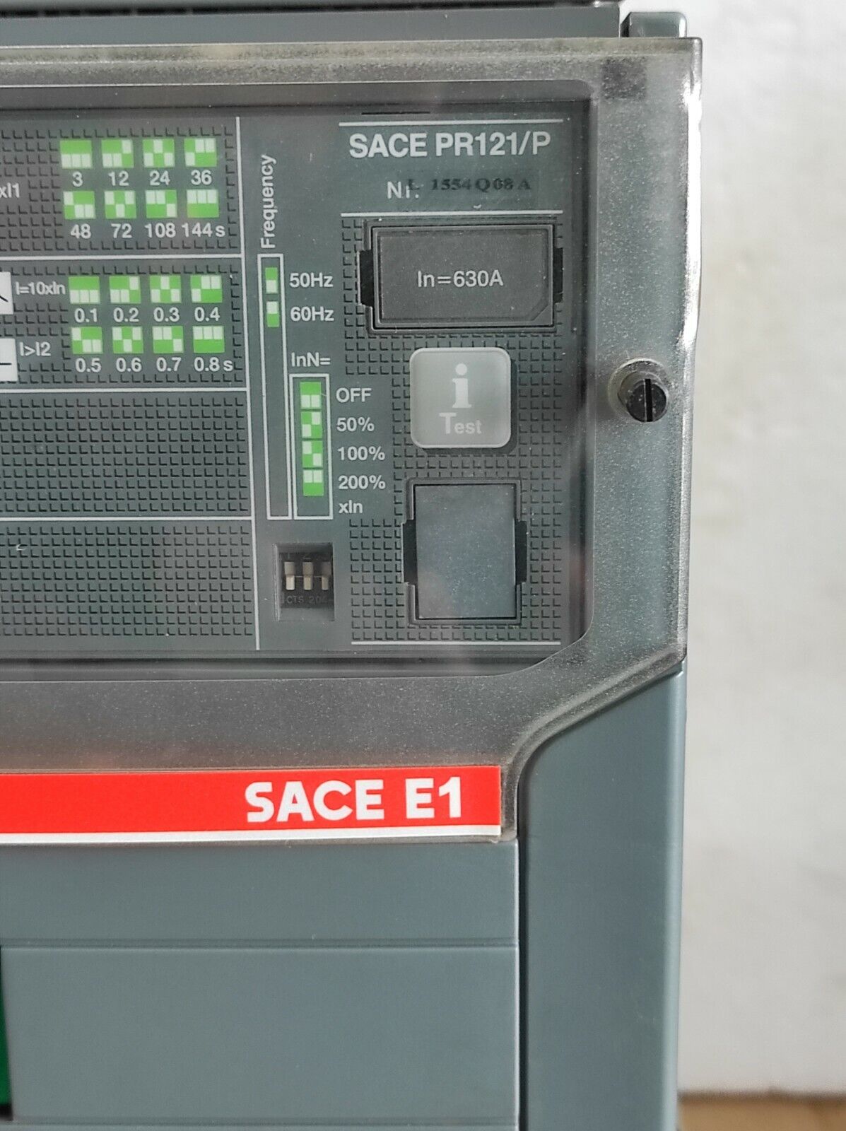 ABB Sace E1B 08 Circuit Breaker With ABB Sace PR121/P Solid State Programmer LSI