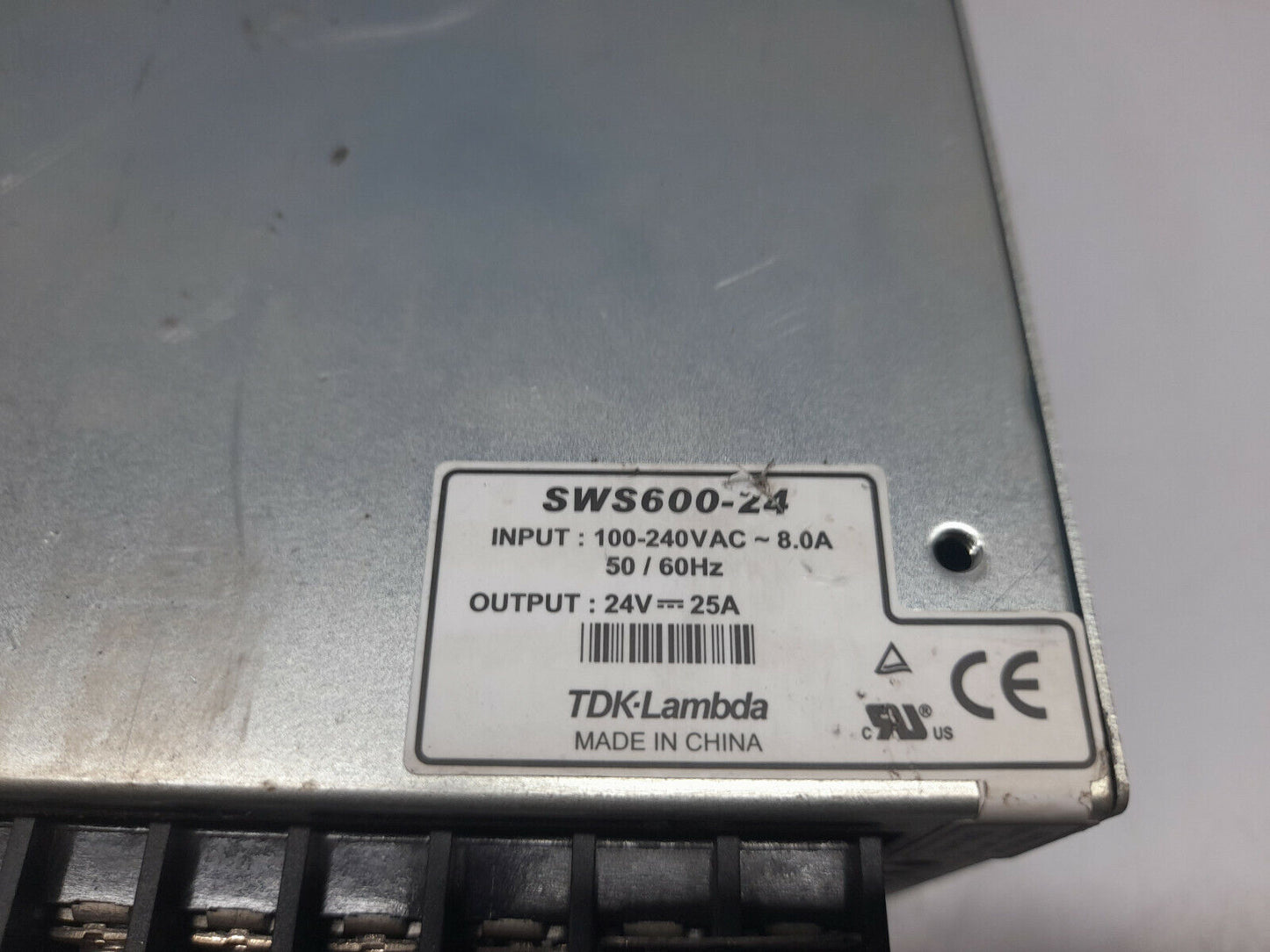 TDK-Lambda SWS600-24 Power Supply Input 100-240VAC 8.0A 50/60Hz Output 24V-25A