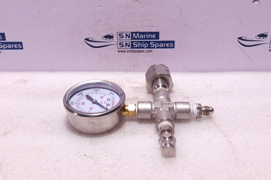 Accumulators Inc. Pressure Gauge Assembler 0-400 Bar 0-5000 PSI