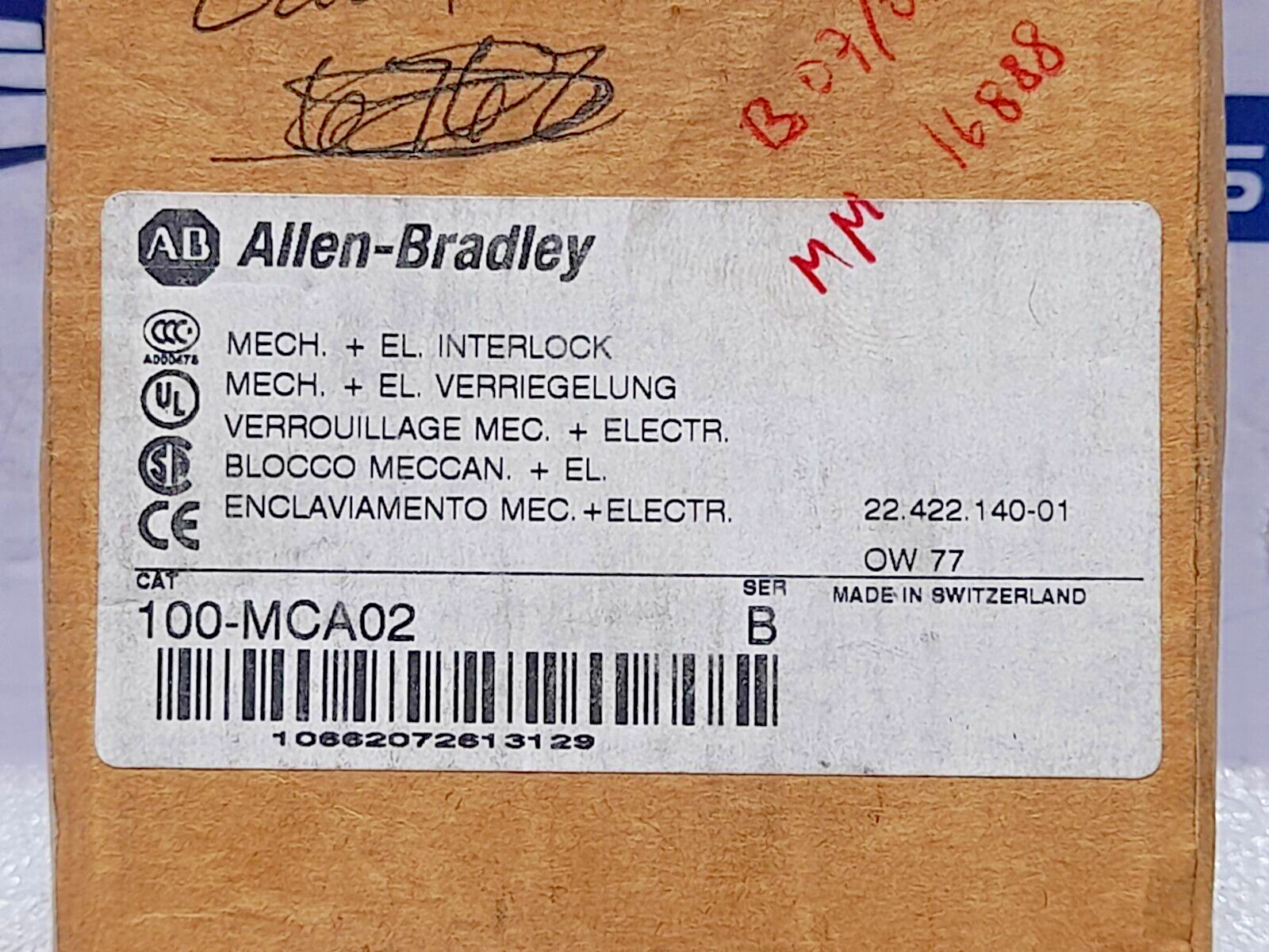 Allen Bradley 100-MCA02 Contactor Interlock Ser B AC-12 690V 10A 22.422.140-01
