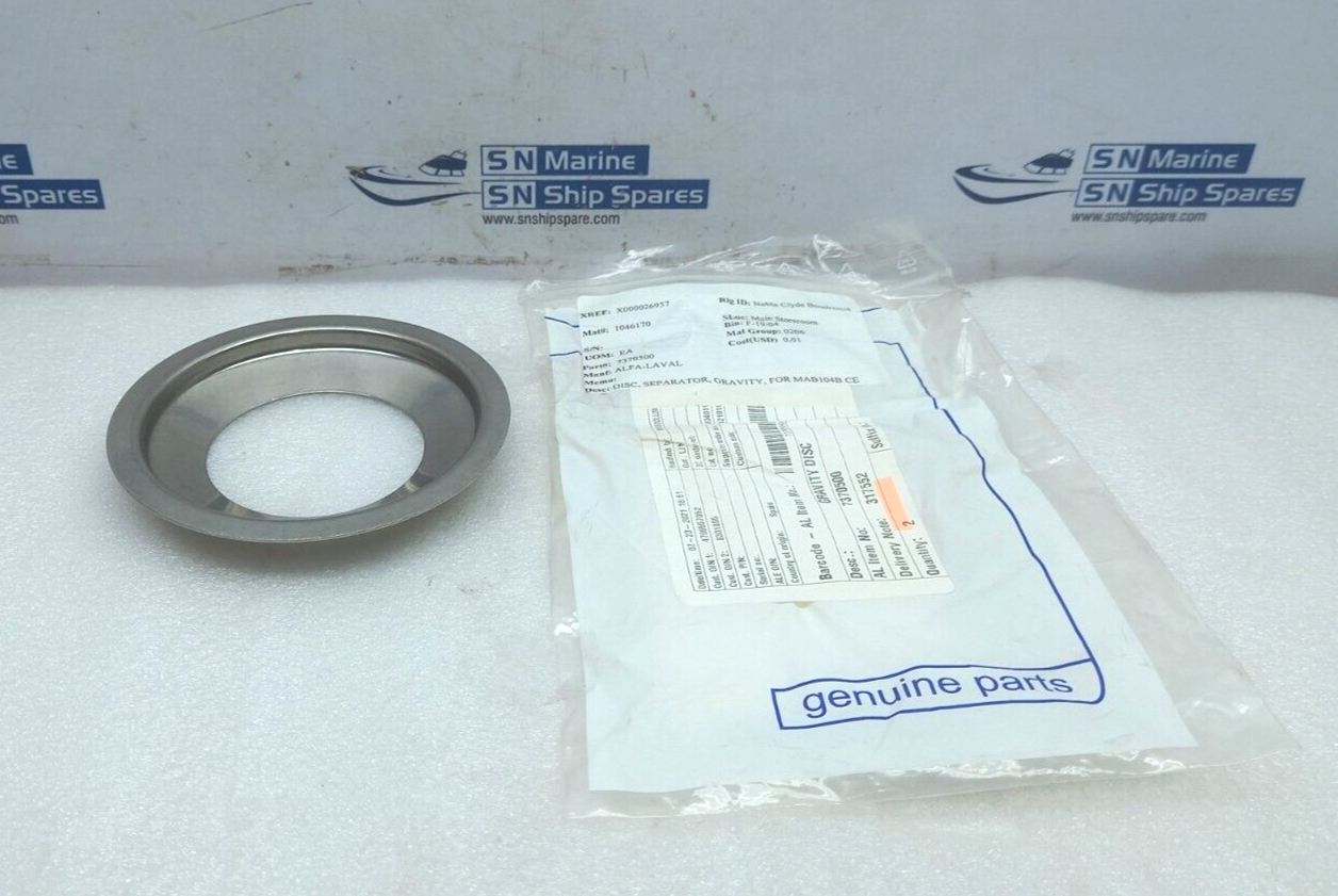 Alfa-Laval 73705 Gravity Separator Disc 7370500 2PCs In Lot