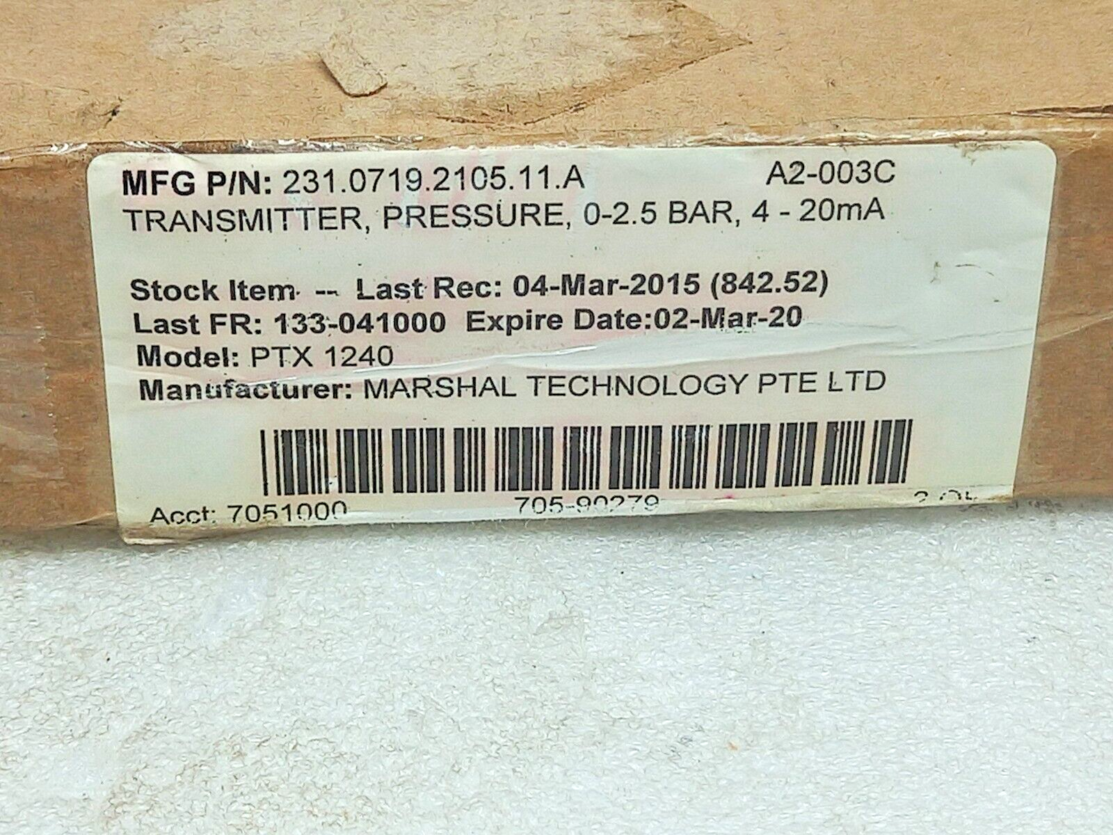 STS ATM 110723 Pressure Transmitter P 0-1bar g Out 4-20mA In 9-33VDC Tcomp -25-8