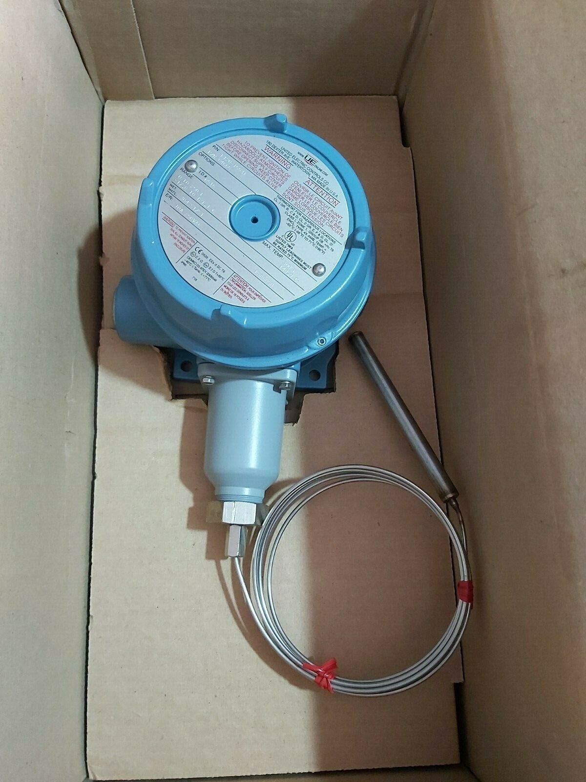 UNITED ELECTRIC F120-15531 P/N-84665 TEMPERATURE SWITCH 0-250 F 