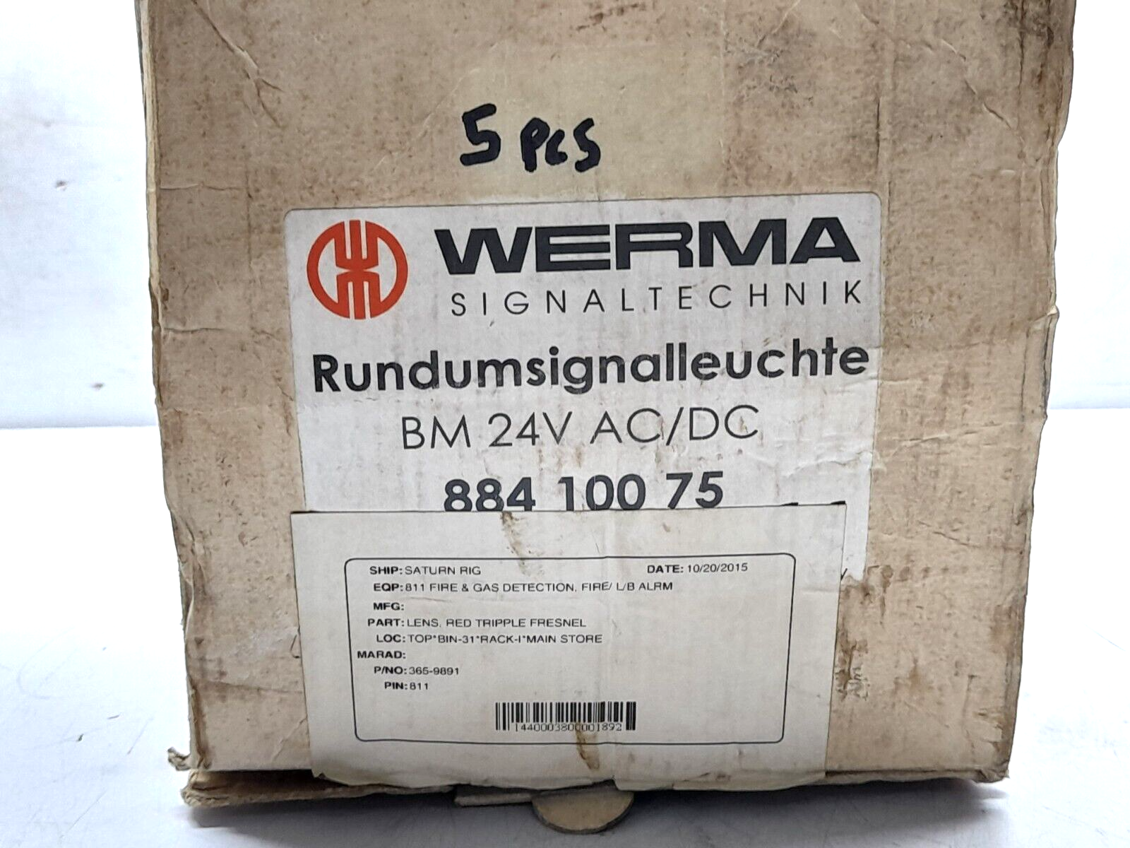 Werma 884 X00 75 Rotating Signal light Red BM 24V AC/DC 1.6A 884 100 75 RS 365-9